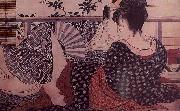 Kitagawa Utamaro Lovers oil on canvas